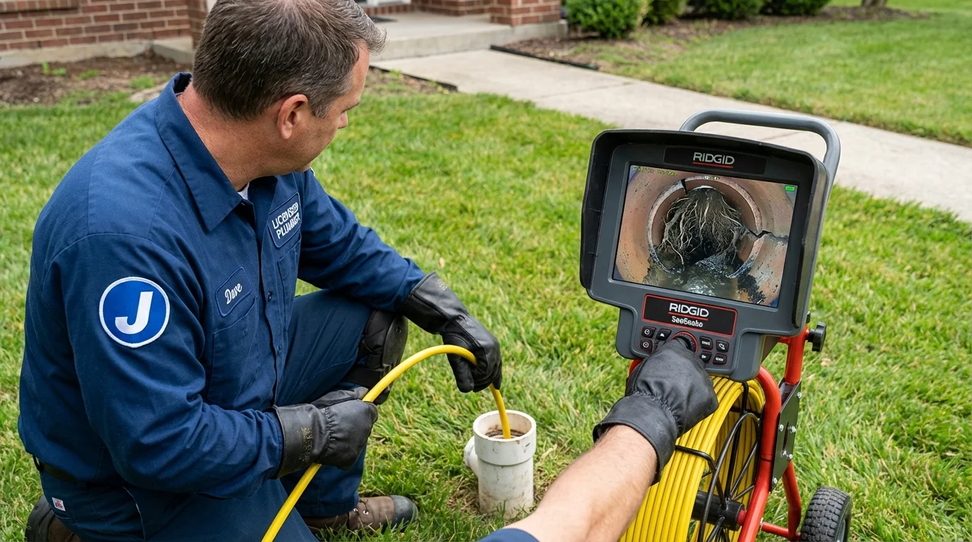 Sewer camera inspection being performed by Johns Plumbing LLC in River Forest